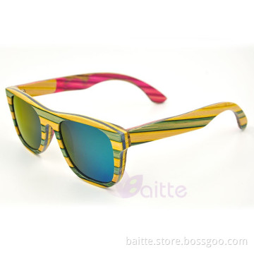 fashion mixed colorful bamboo wood sunglasses